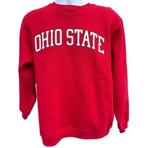 VTG OHIO STATE BUCKEYES CREWNECK SWEATSHIRT SZ. M RED EMBROIDERED J AMERICA
